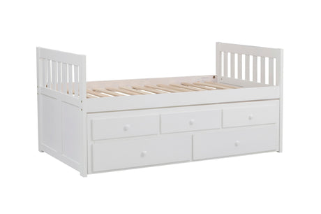 Galen White Twin/Twin Trundle Bed - Ornate Home