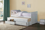 Galen White Twin/Twin Trundle Bed - Ornate Home