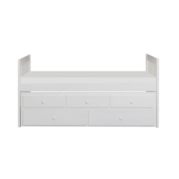 Galen White Twin/Twin Trundle Bed - Ornate Home