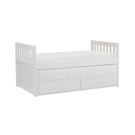 Galen White Twin/Twin Trundle Bed - Ornate Home