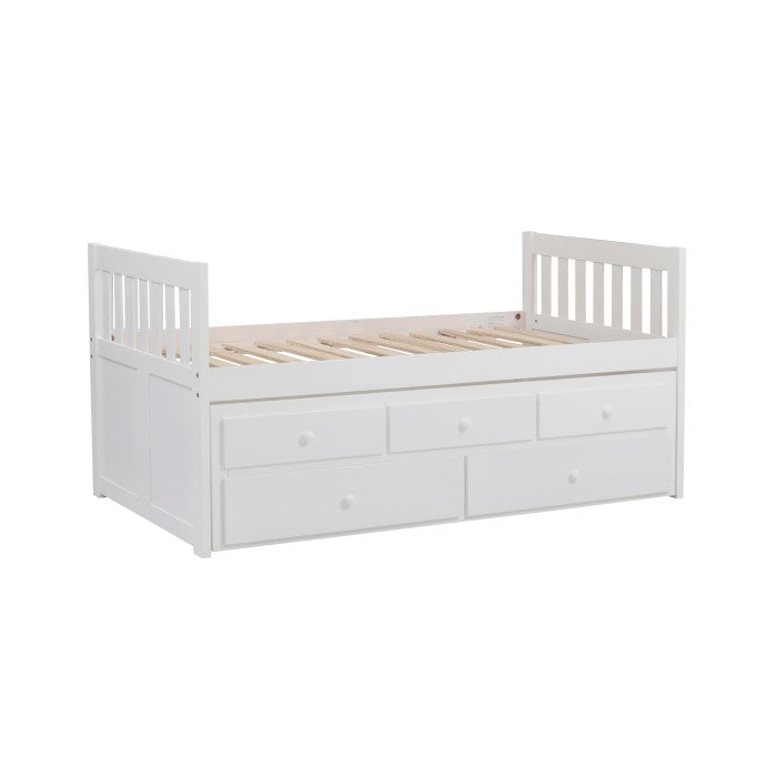 Galen White Twin/Twin Trundle Bed - Ornate Home