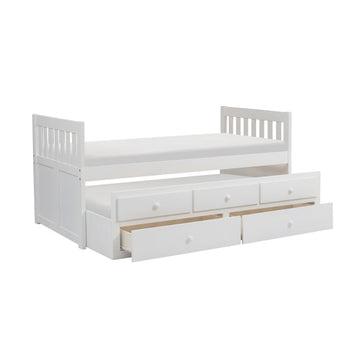 Galen White Twin/Twin Trundle Bed - Ornate Home