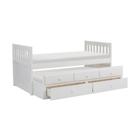 Galen White Twin/Twin Trundle Bed - Ornate Home