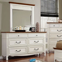 Galesburg White/Oak Mirror - Ornate Home