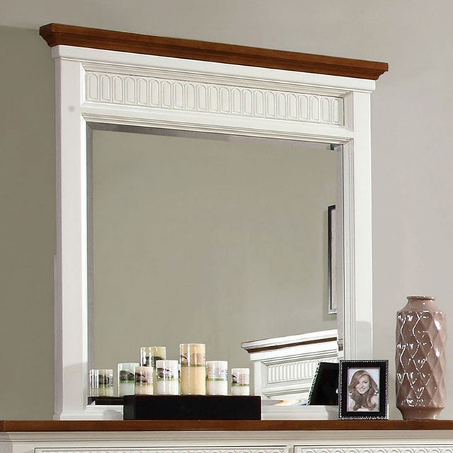 Galesburg White/Oak Mirror - Ornate Home