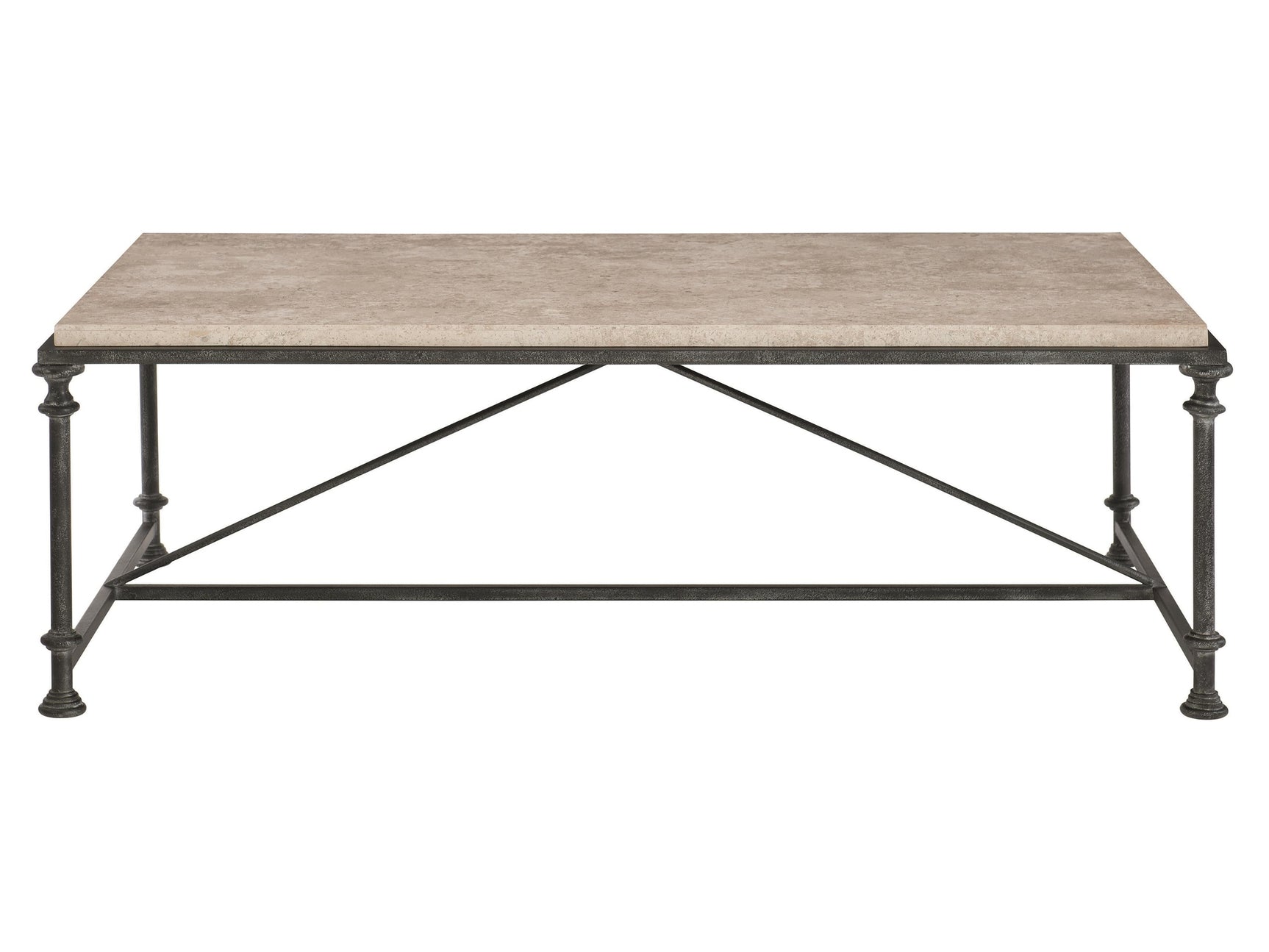 Galesbury Travertine/Antique Silver Cocktail Table - Ornate Home