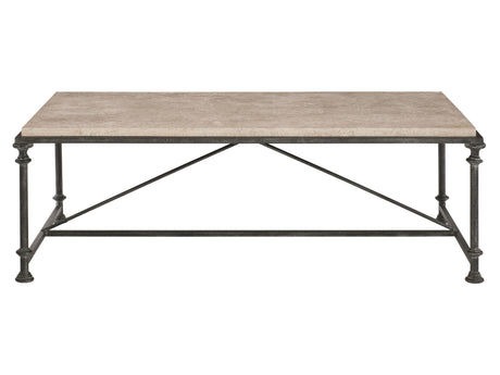 Galesbury Travertine/Antique Silver Cocktail Table - Ornate Home