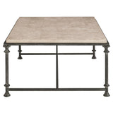 Galesbury Travertine/Antique Silver Cocktail Table - Ornate Home