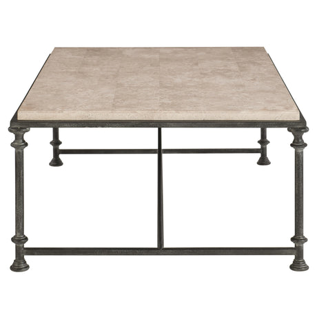 Galesbury Travertine/Antique Silver Cocktail Table - Ornate Home