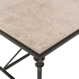 Galesbury Travertine/Antique Silver Cocktail Table - Ornate Home
