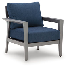 Gali Gray/Blue Outdoor Sofa/Chairs/Table Set (Set of 4) - Ornate Home