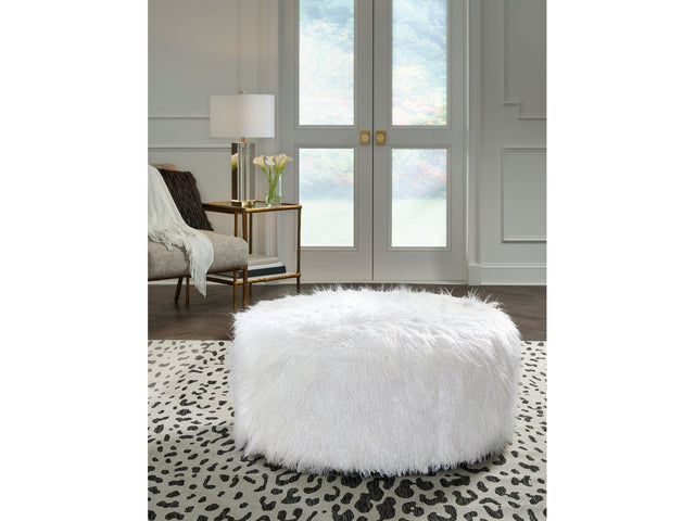 Galice White Oversized Accent Ottoman - Ornate Home