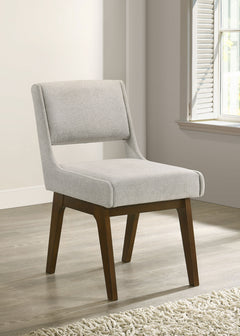 Galindo Light Grey Upholstered Dining Side Chair (Set Of 2) - Ornate Home