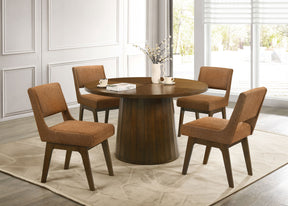 Galindo Nutmeg And Walnut 5-Piece 52-inch Round Dining Set - Ornate Home