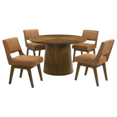 Galindo Nutmeg And Walnut 5-Piece 52-inch Round Dining Set - Ornate Home