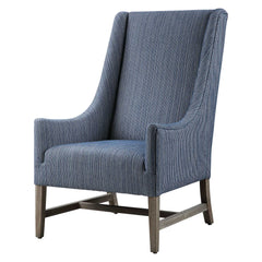 Galiot Blue/White Wingback Accent Chair - Ornate Home