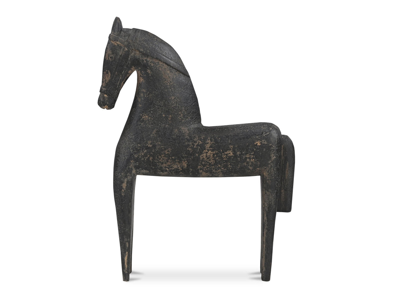 Gallant Black Wooden Sculpture - Ornate Home