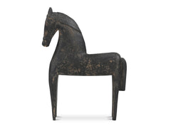 Gallant Black Wooden Sculpture - Ornate Home