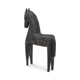 Gallant Black Wooden Sculpture - Ornate Home