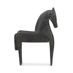 Gallant Black Wooden Sculpture - Ornate Home