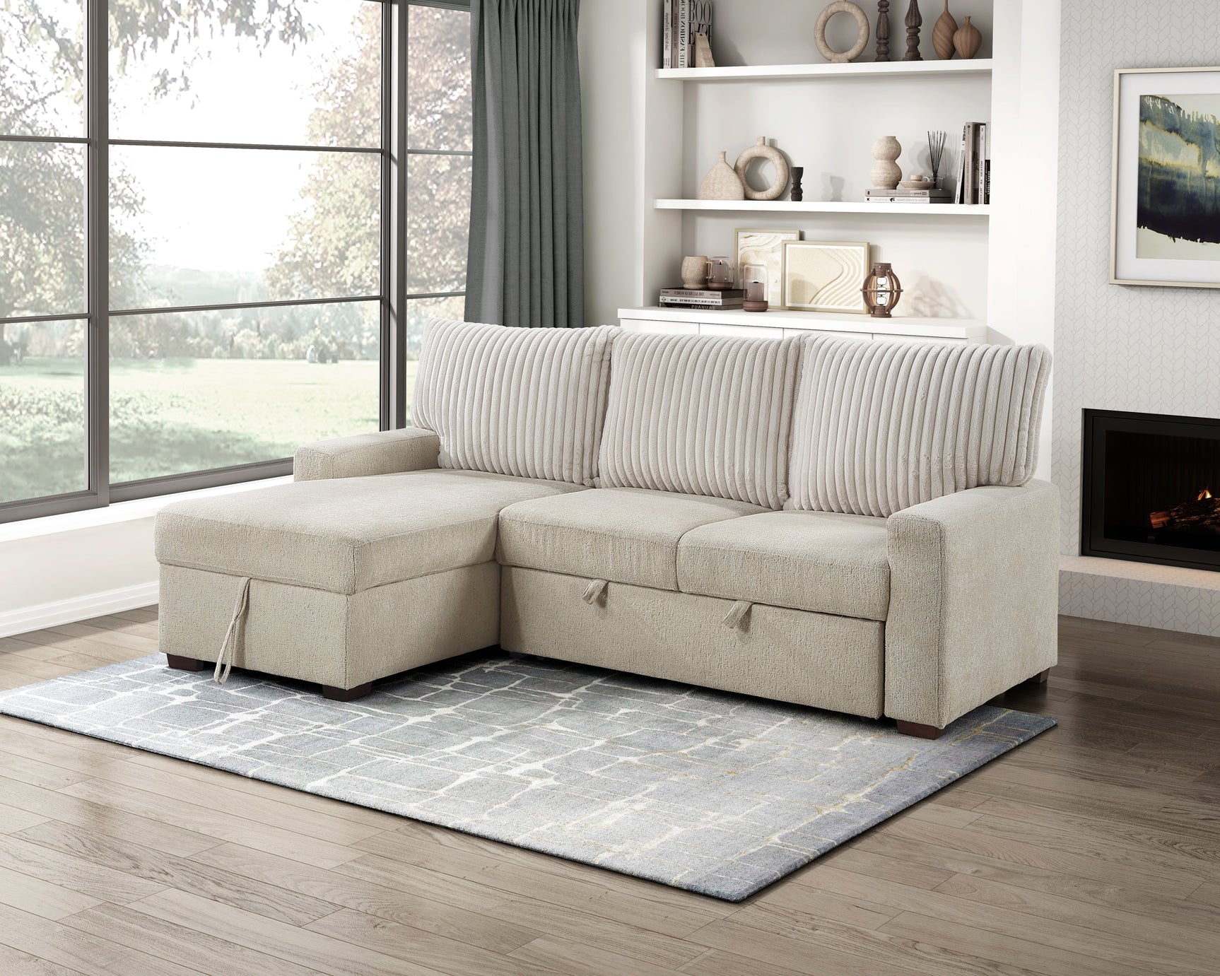 Gallatin Beige 2-Piece Sectional with Left Chaise - Ornate Home