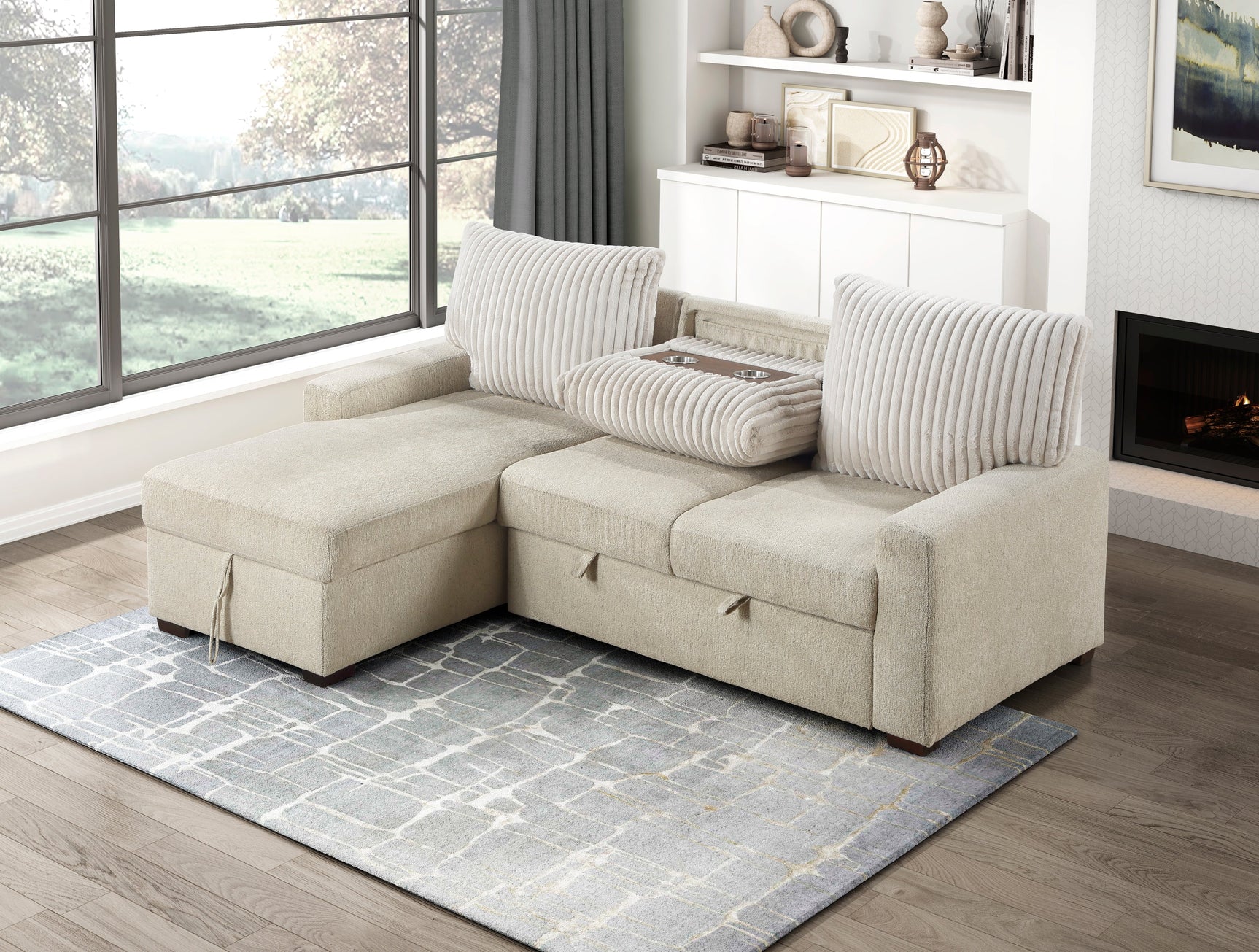 Gallatin Beige 2-Piece Sectional with Left Chaise - Ornate Home