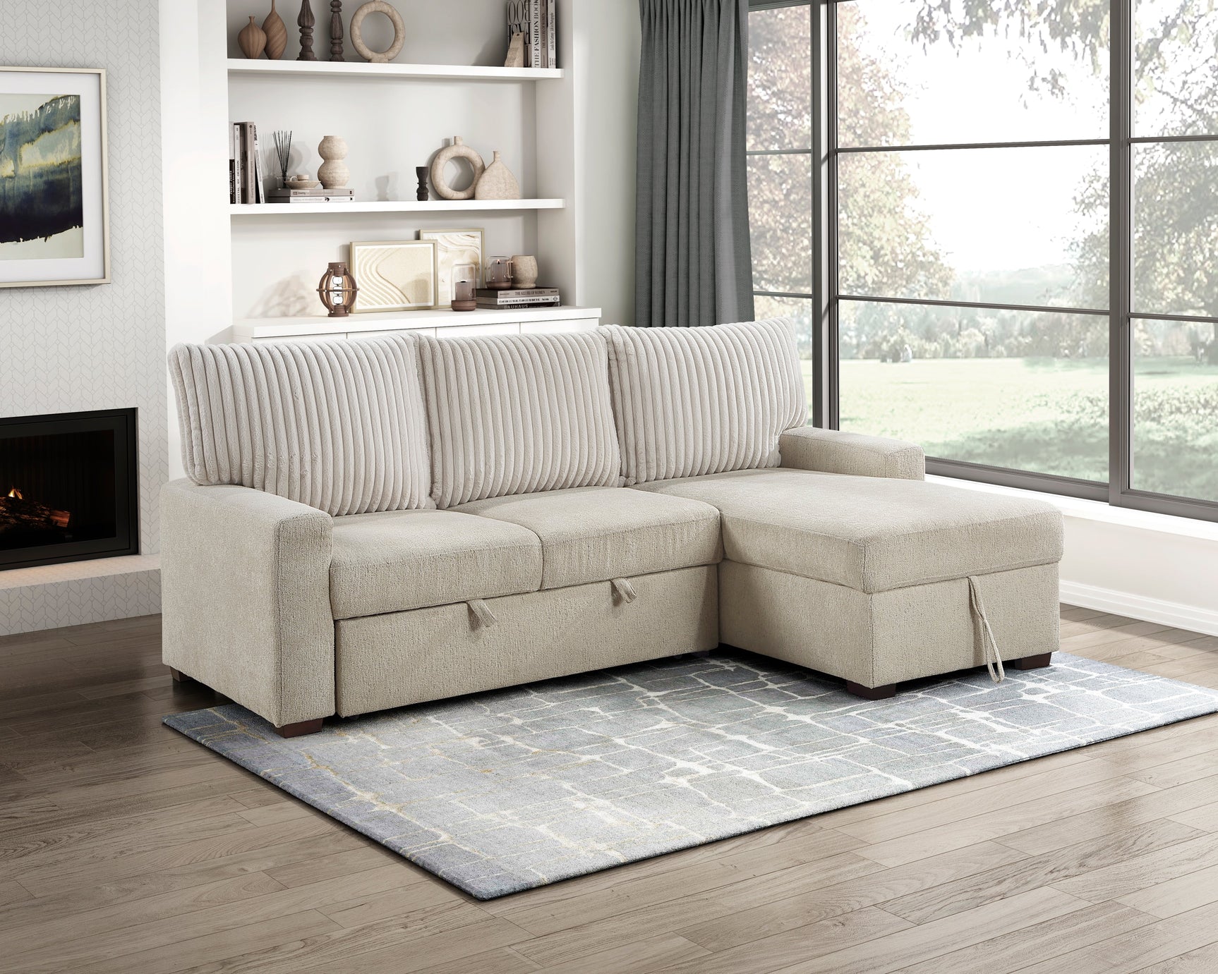 Gallatin Beige 2-Piece Sectional with Right Chaise - Ornate Home