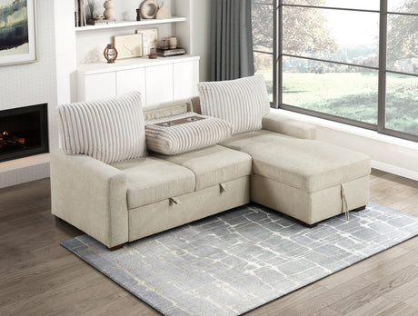 Gallatin Beige 2-Piece Sectional with Right Chaise - Ornate Home