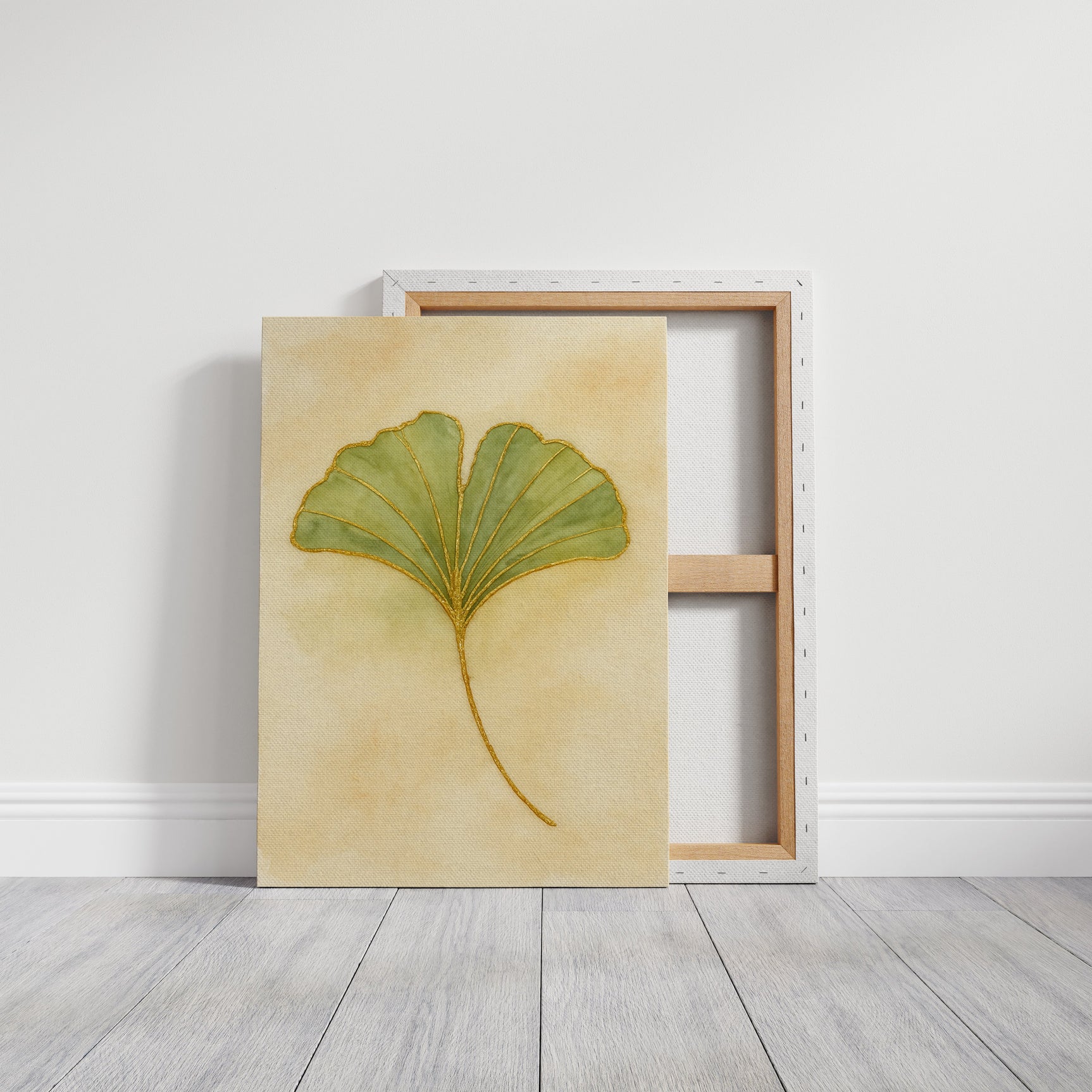 Elegant Ginkgo Leaf Watercolor Art Print