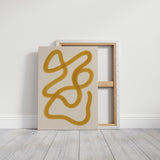 Golden Drift – Minimal Abstract Line Art Print