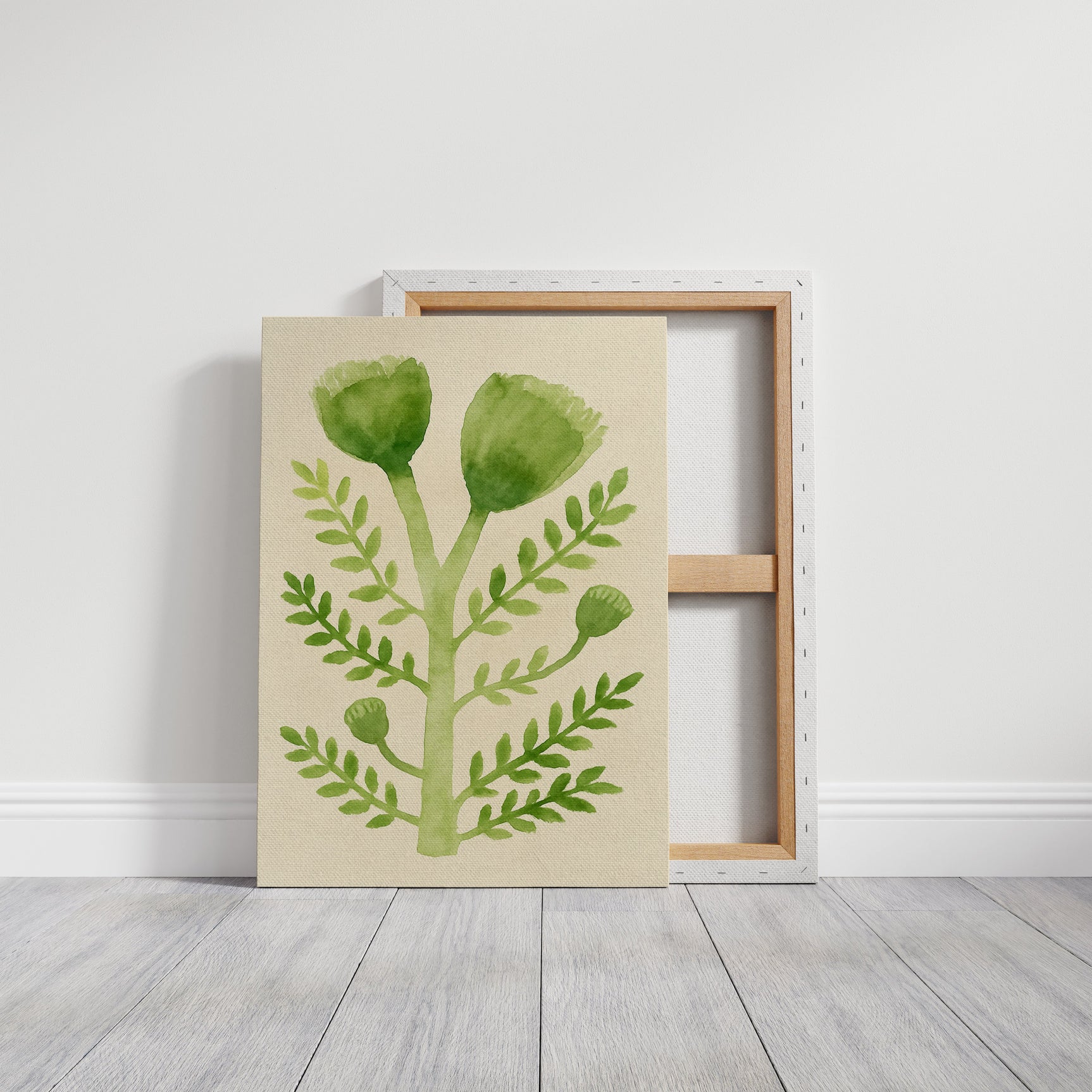 Elegant Green Botanical Watercolor Art Print