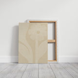 Minimalist Floral Line Art Print in Beige