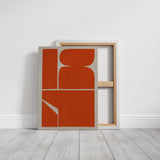 Vibrant Geometric Abstract Art Print in Bold Orange