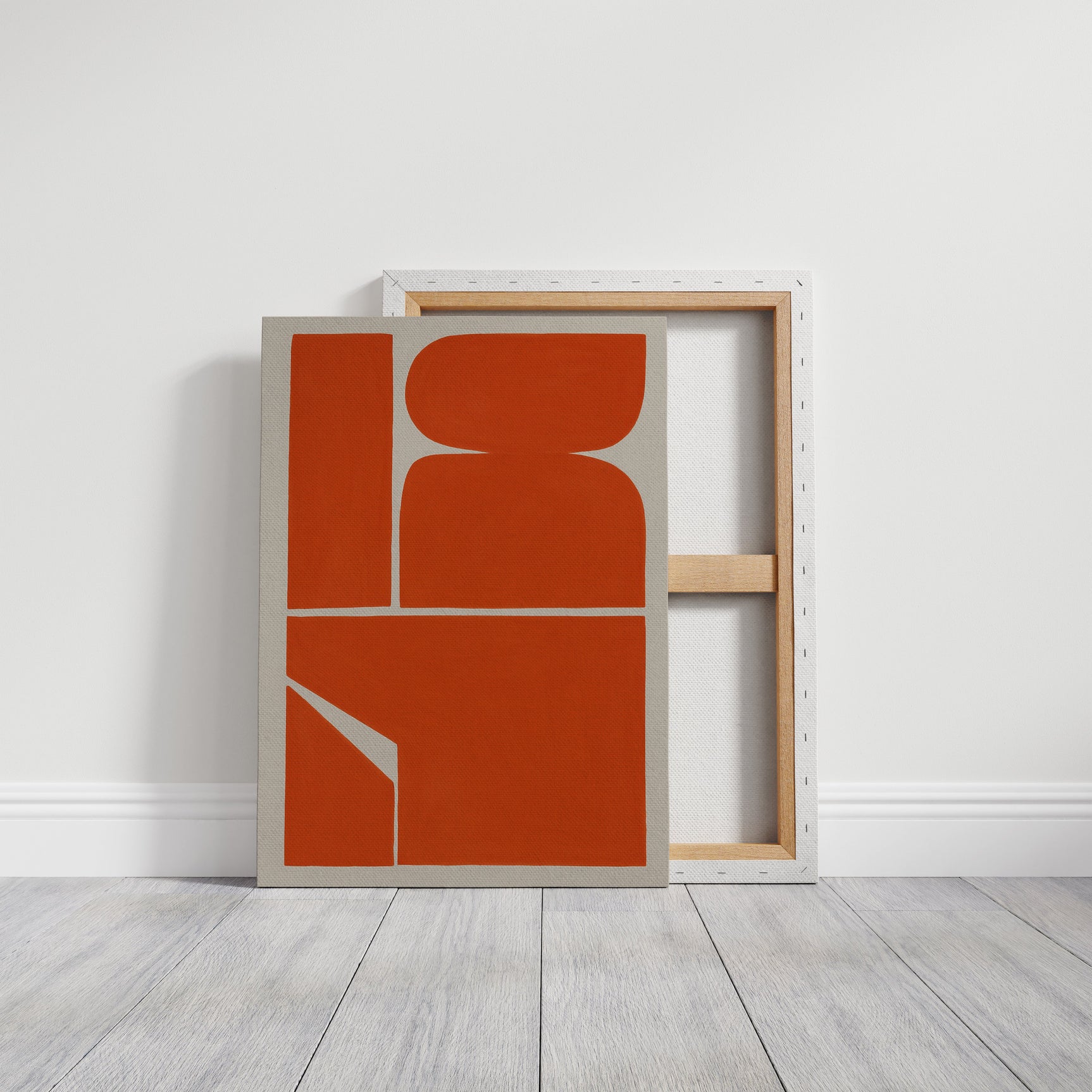 Vibrant Geometric Abstract Art Print in Bold Orange