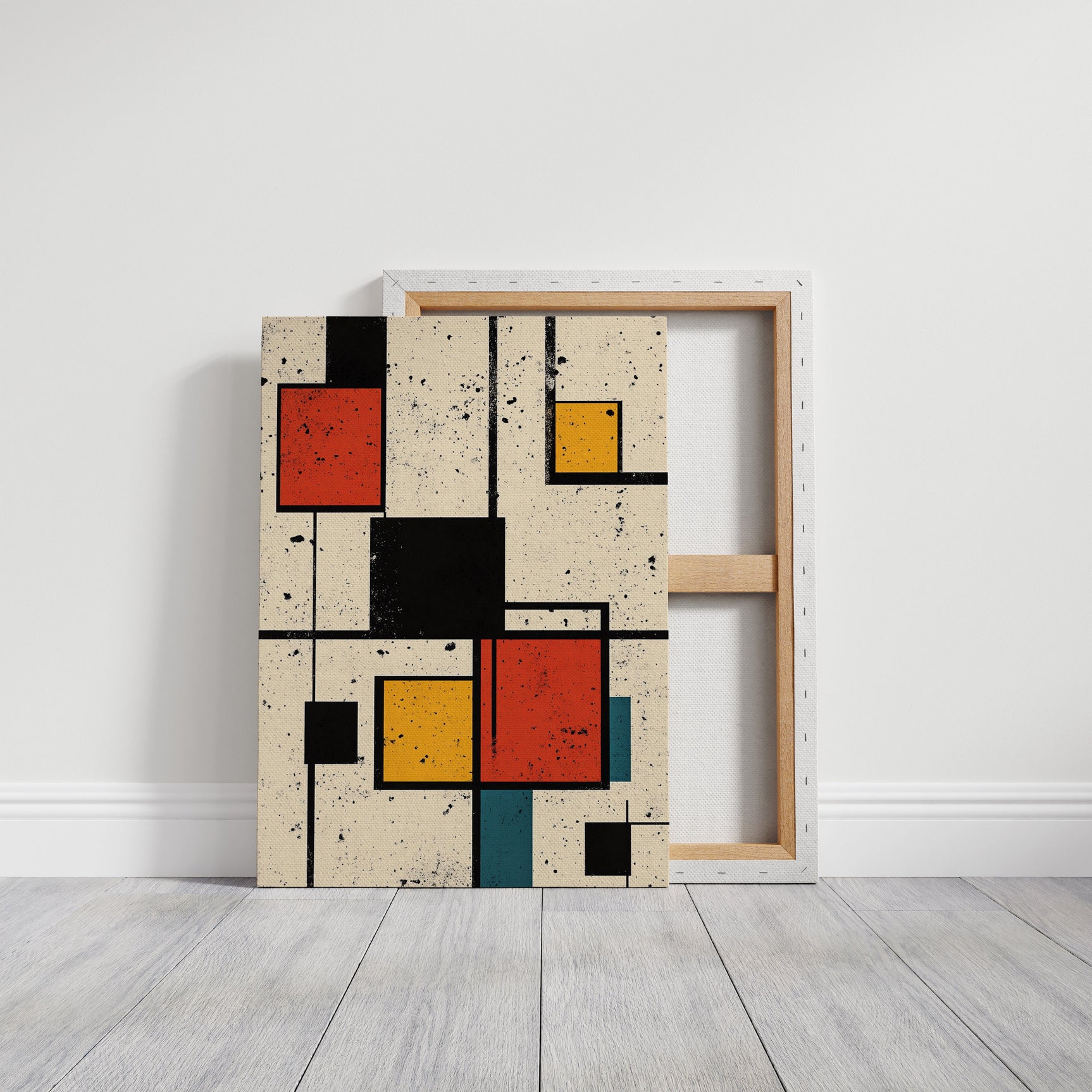 Primary Pulse – Geometric Modernist Splatter Art