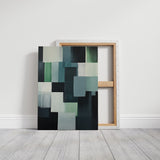 Forest Fade – Geometric Brushstroke Abstract Art Print