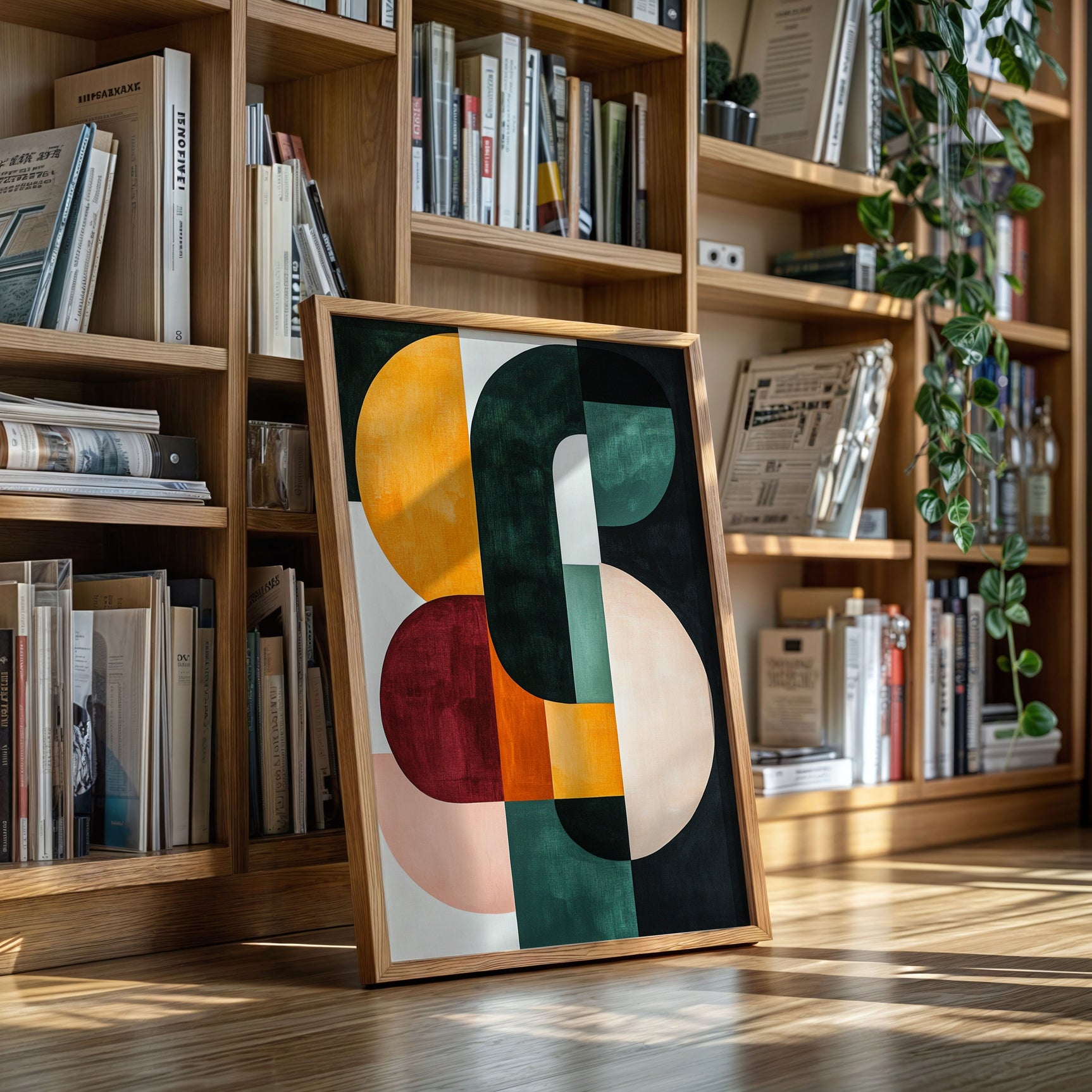 “Modern Balance” – Bold Mid-Century Abstract Geometric Print