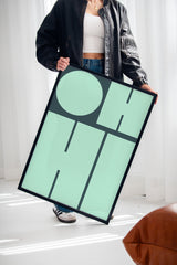 Mint Harmony - Modern Geometric Wall Art