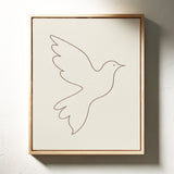 Minimalist Dove Line Art Print