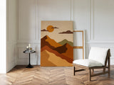 Vintage Sunset Mountain Landscape Art Print