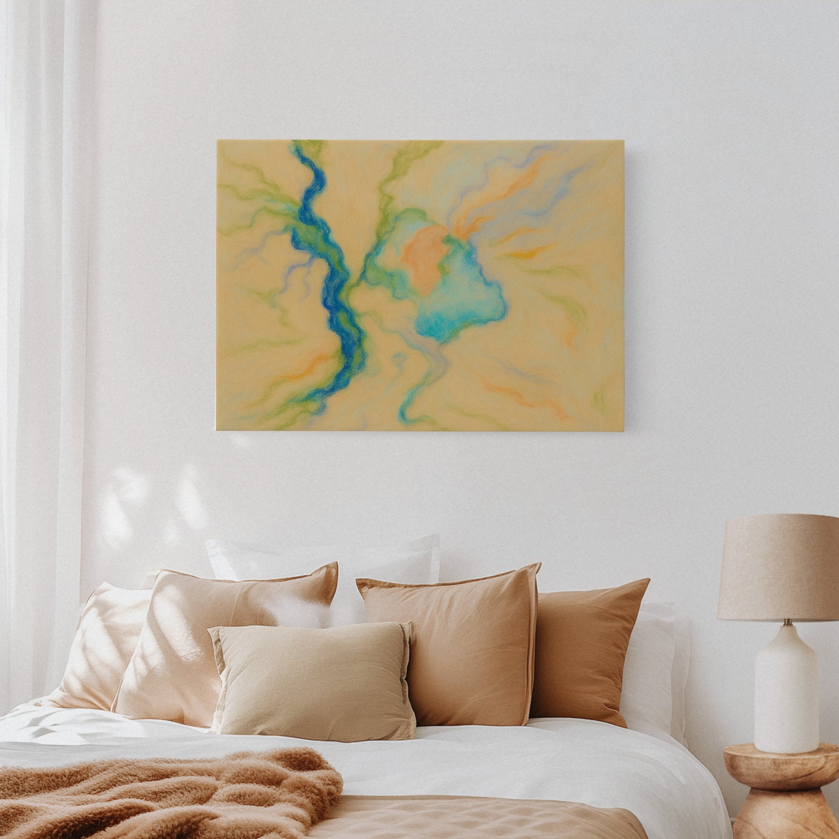 Vibrant Abstract Pastel River Art Print