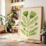 Elegant Green Botanical Watercolor Art Print