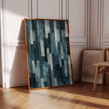 Midnight Panels – Abstract Vertical Woodgrain Art Print