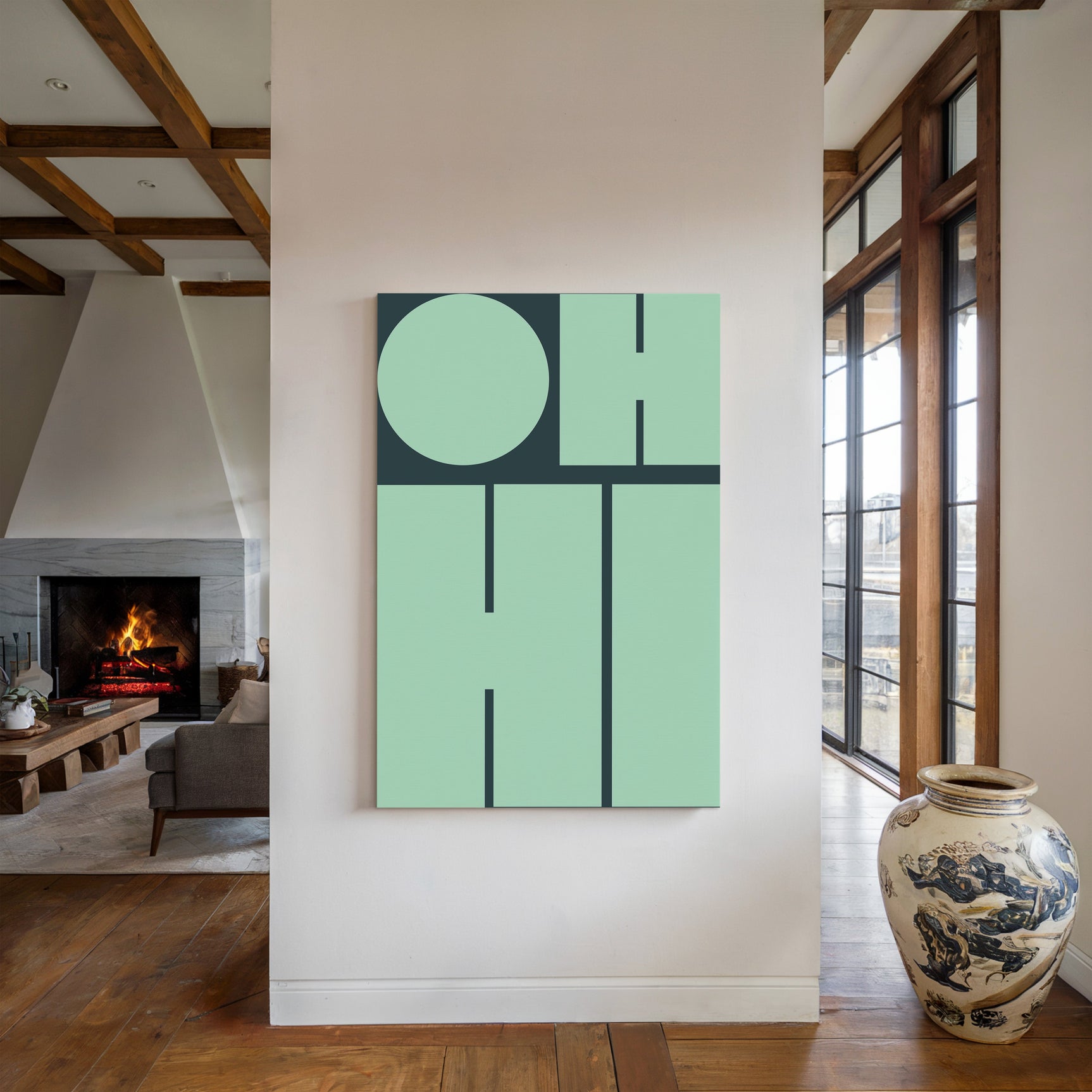 Mint Harmony - Modern Geometric Wall Art
