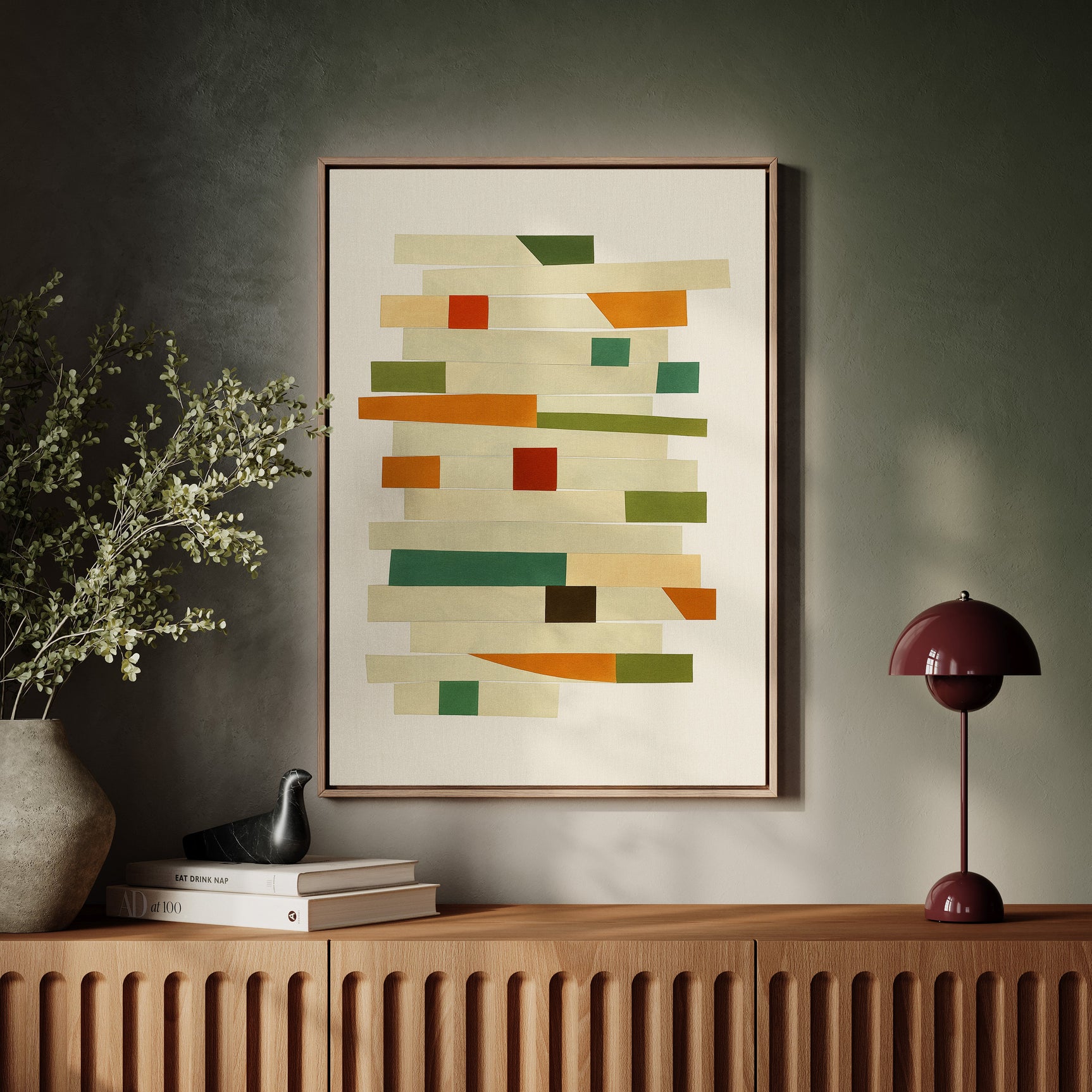 “Stacked Harmony” – Mid-Century Modern Geometric Art Print