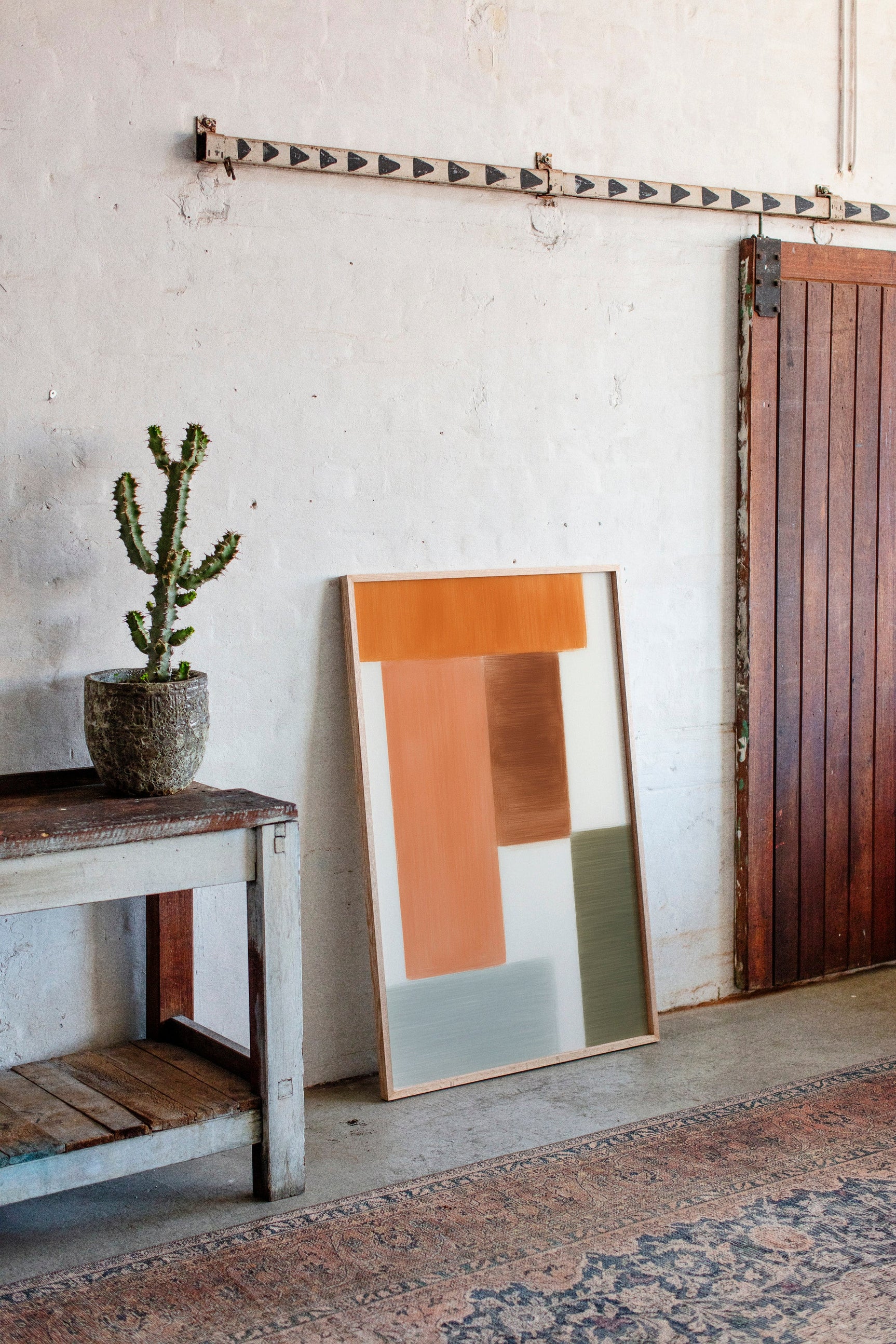 Earthy Harmony - Abstract Geometric Canvas Art