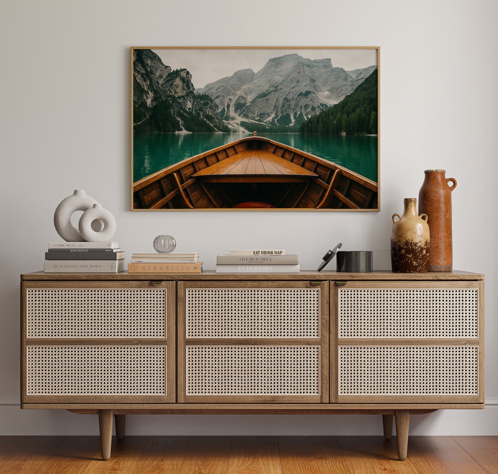 Rustic Mountain Lake Adventure Art Print