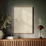 Minimalist Floral Line Art Print in Beige