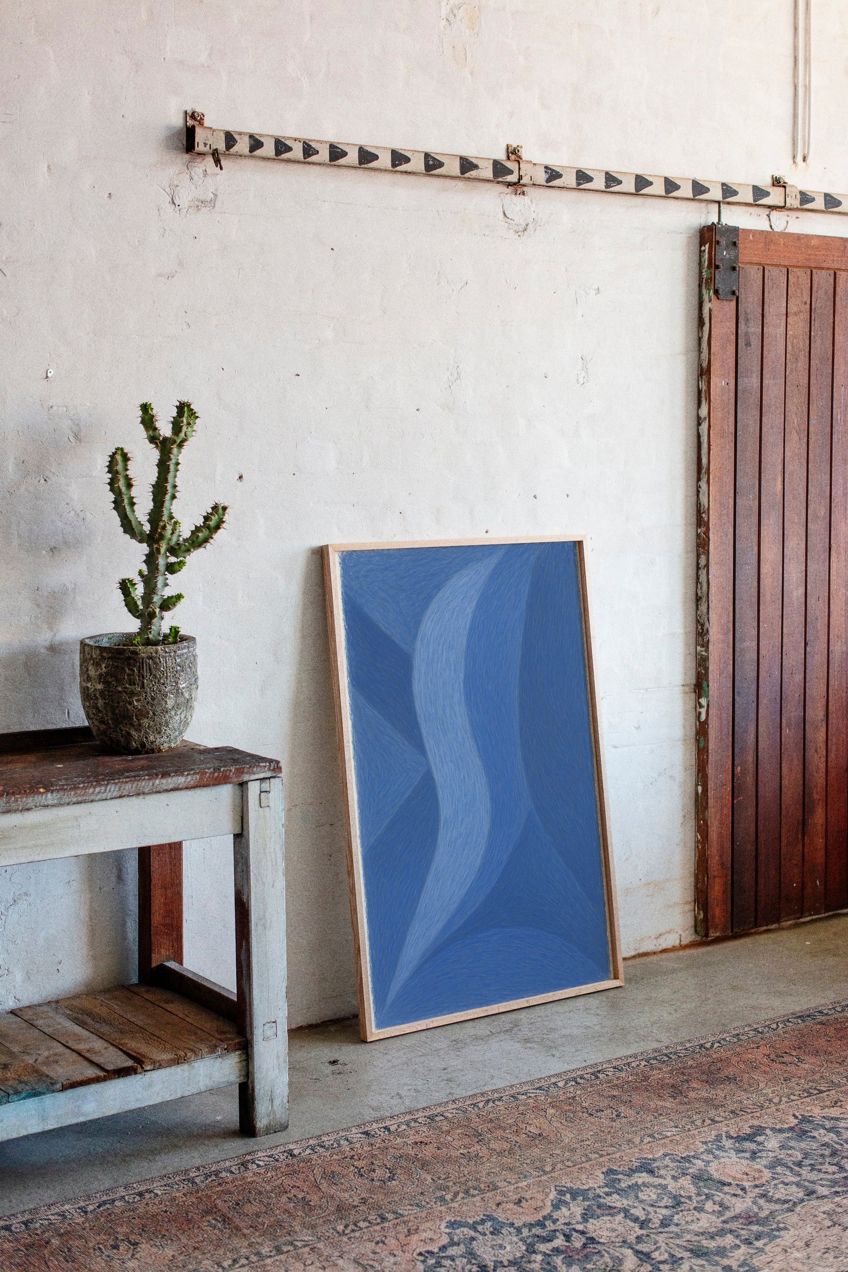 Serene Blue Abstract Art Print