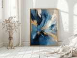 Blue Serenity - Abstract Ocean-Inspired Canvas Art